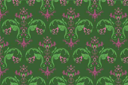 Samt-Stoff - Louis Moderno Rosa/Grün