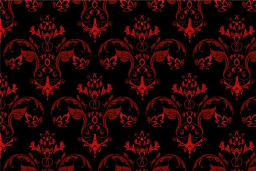 Samt-Stoff - Louis Moderno Rot/Schwarz