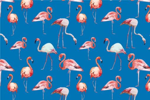 Flamingo-Schwarm - Outdoor-Stoff Blau