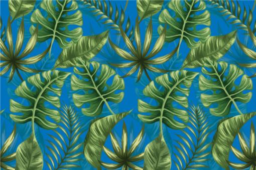 Monstera-Blätter - Outdoor-Stoff Blau