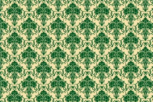 Blackout-Stoff - Barock - Elegance-Ornament Creme/Dunkelgrün