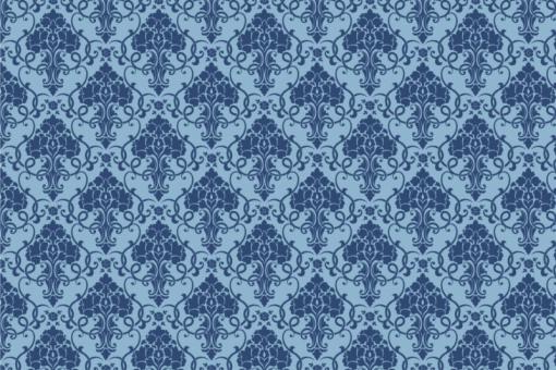 Blackout-Stoff - Barock - Elegance-Ornament Hellblau/Blau