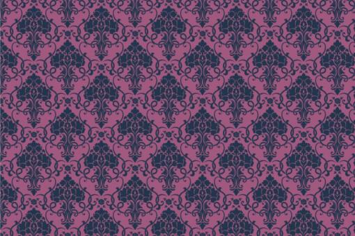 Blackout-Stoff - Barock - Elegance-Ornament Pink/Dunkelblau
