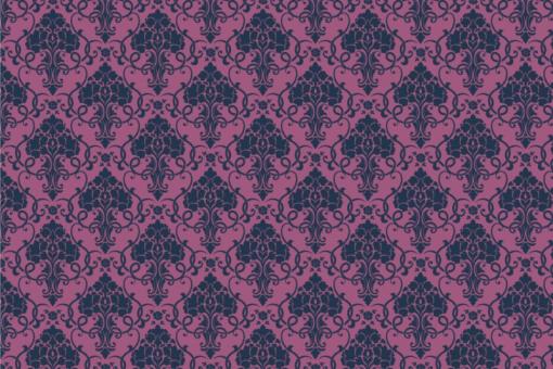 Blackout-Stoff - Barock - Elegance-Ornament Pink/Dunkelblau