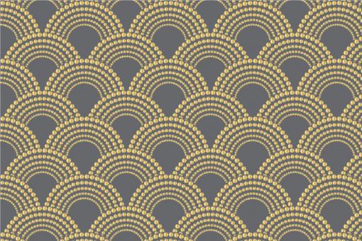 Pannesamt - Chinese Waves Grau/Gold