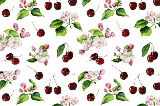 Dekostoff - Cherrys and Blossoms 