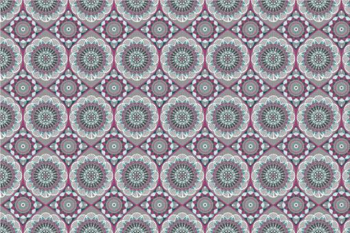 Frottee mit Fleece - Mandala Flor Grau/Lila