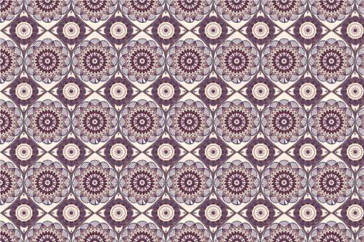 Frottee mit Fleece - Mandala Flor Lila/Dunkellila