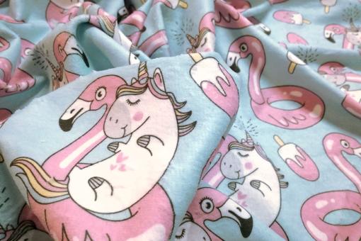 Frottee mit Fleece - Unicorn Splash 