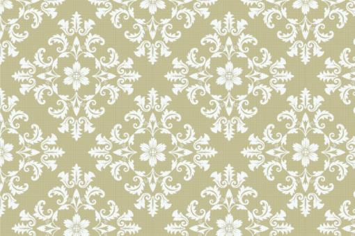 Pannesamt - Barock - Luxury-Ornament Weiß/Beige