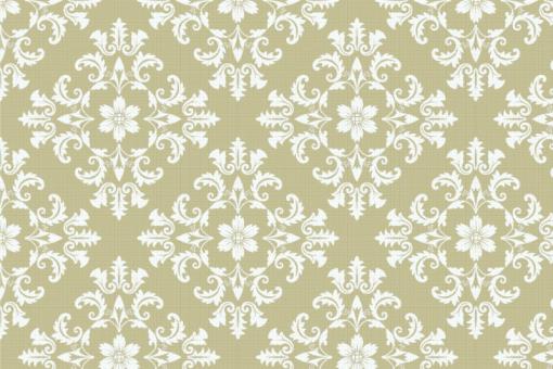 Pannesamt - Barock - Luxury-Ornament Weiß/Beige