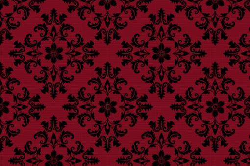 Pannesamt - Barock - Luxury-Ornament Schwarz/Rot