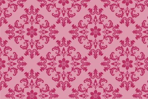 Pannesamt - Barock - Luxury-Ornament Rosa/Pink