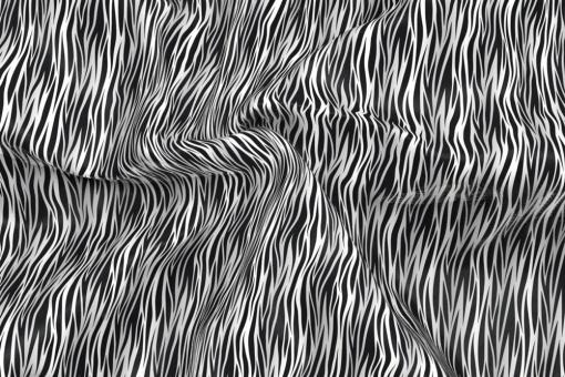 Satin-Stoff - Baby-Zebra Silber