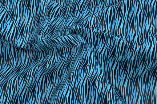 Satin-Stoff - Baby-Zebra Blau