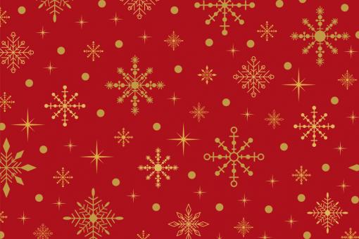 Satinstoff - Snow Stars Rot