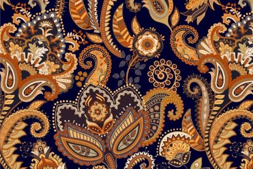 Polar-Fleece - Paisley-Muster Indianerstyle 