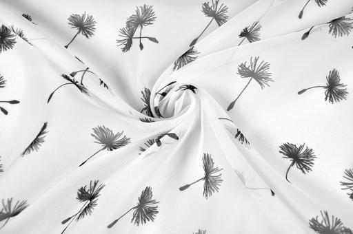 Voile-Stoff - Pusteblume Schwarz
