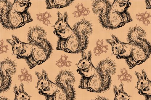 Squirrels - Dekostoff Braun