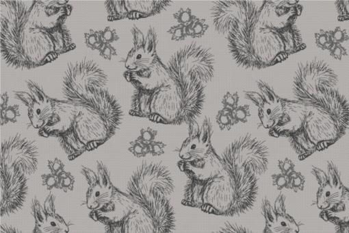 Squirrels - Dekostoff Grau