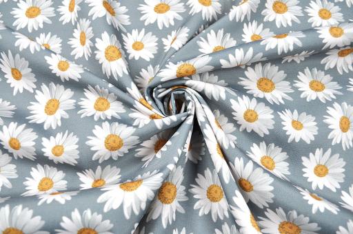 Deko-Stoff - Daisy Flowers Grau