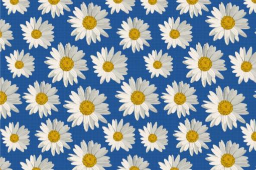 Deko-Stoff - Daisy Flowers Blau