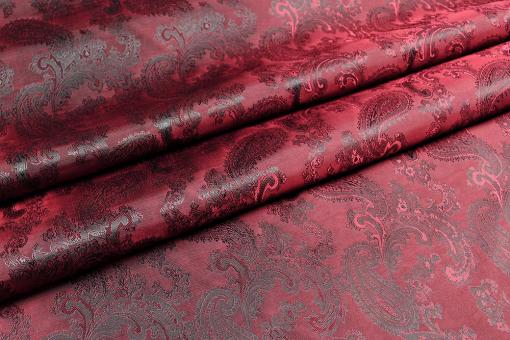 Viskose-Taft - Paisley Jacquard Rot