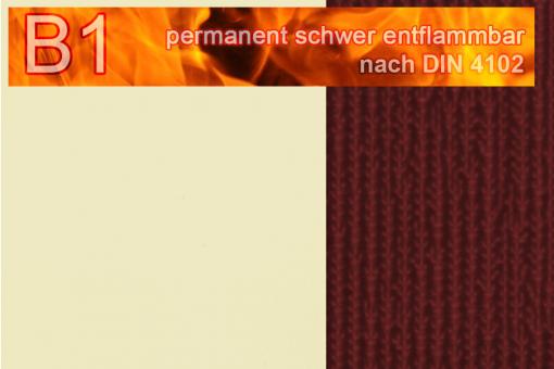 PVC-Markisen-Folie Deluxe - Blockstreifen - permanent B1 Beige/Bordeaux