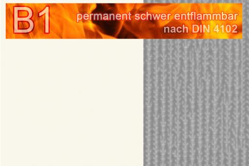 PVC-Markisen-Folie Deluxe - Blockstreifen - permanent B1 Weiß/Grau
