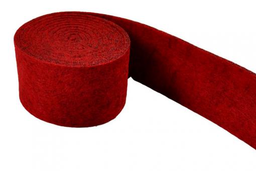 Deko-Filzband - 4 cm breit - 1,5 Meter-Rolle - 3 mm stark - Uni Rot meliert