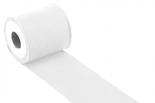Filzband - 10 cm breit - 5 Meter-Rolle - 1 mm stark - Uni Weiß