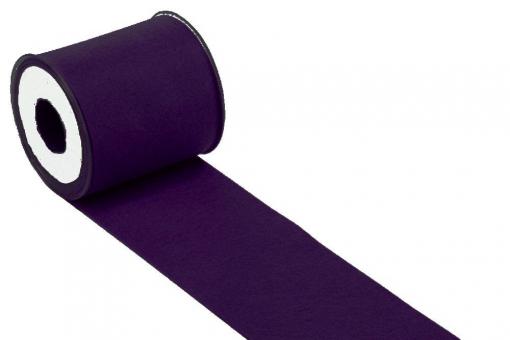 Filzband - 10 cm breit - 5 Meter-Rolle - 1 mm stark - Uni Aubergine