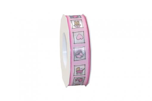 Baby-Band 1 - 25 mm - 20 m-Rolle Rosa
