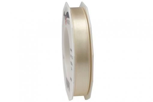 Satinband - 15 mm breit - 25-m-Rolle Champagner