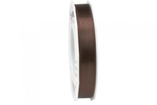 Satinband - 15 mm breit - 25-m-Rolle Espresso