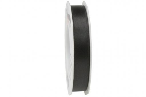 Satinband - 15 mm breit - 25-m-Rolle Schwarz