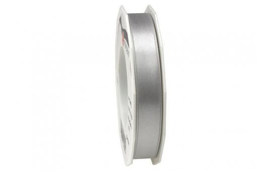 Satinband - 15 mm breit - 25-m-Rolle Silber