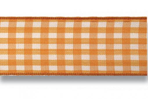 Vichy-Karo-Band Draht 40 mm - 20 m-Rolle Orange