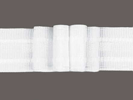 Gardinenband 4er-Falte - dreifache Stoffmenge - 22 mm breit - Weiß 