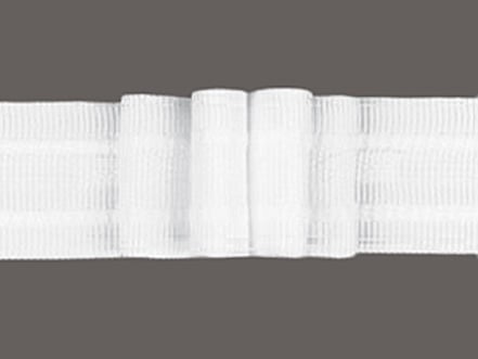 Gardinenband 4er-Falte, 3-fach Stoffzuschlag - 26 mm - Weiß 
