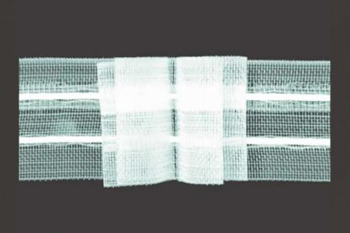 Gardinenband 4er-Falte, 3-fach Stoffzuschlag - 28 mm - transparent 