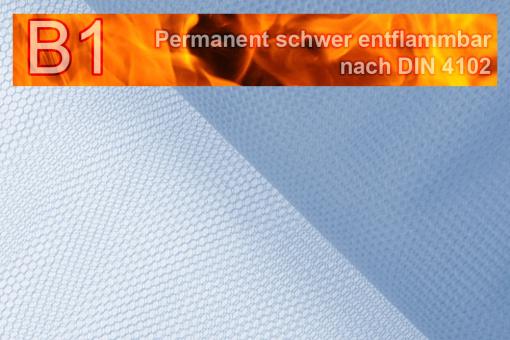 Tüll - permanent schwer entflammbar Hellblau