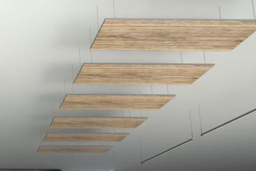 Akustikpaneel Decke - Holzdielen - inkl. Befestigung - 120 x 50 cm 