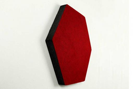 Akustikpaneel Wand - Blue Fiber - Hexagon 40 - inkl. Befestigung Dark Red