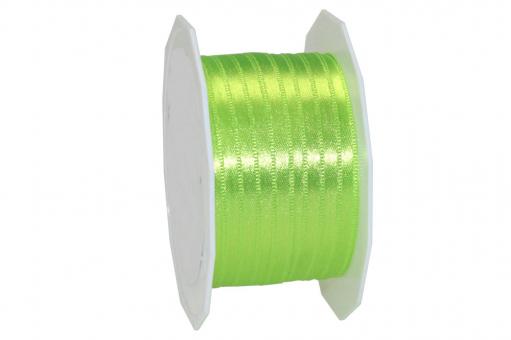 Satinband - 10 mm breit - 25-m-Rolle Apfelgrün