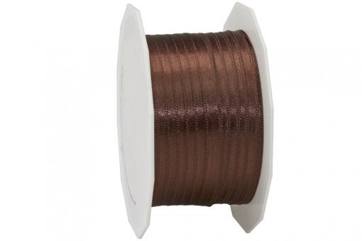 Satinband - 10 mm breit - 25-m-Rolle Espresso