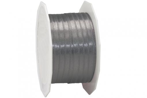 Satinband - 6 mm breit - 25-m-Rolle Schiefer