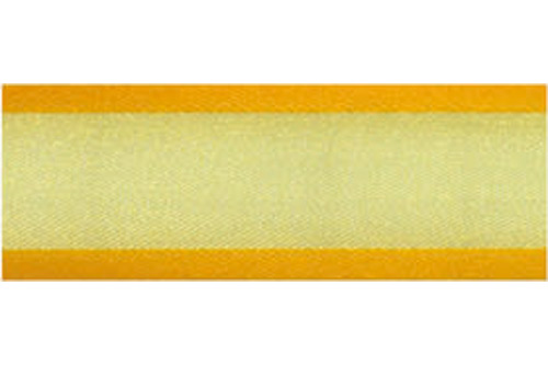 Organzaband Satinkante 25 mm - 25 m-Rolle Orange/Gold