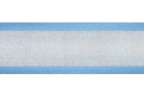Organzaband Satinkante 25 mm - 25 m-Rolle Hellblau