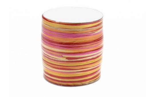 Bast-Geschenkband - matt - Multicolor - 2 mm, 50 m Rolle Rot/Pink/Orangetöne